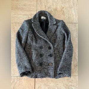 Women’s Loft Size XS Black/White Pea Coat